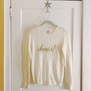 Cream and gold “cheers!” Sweater
